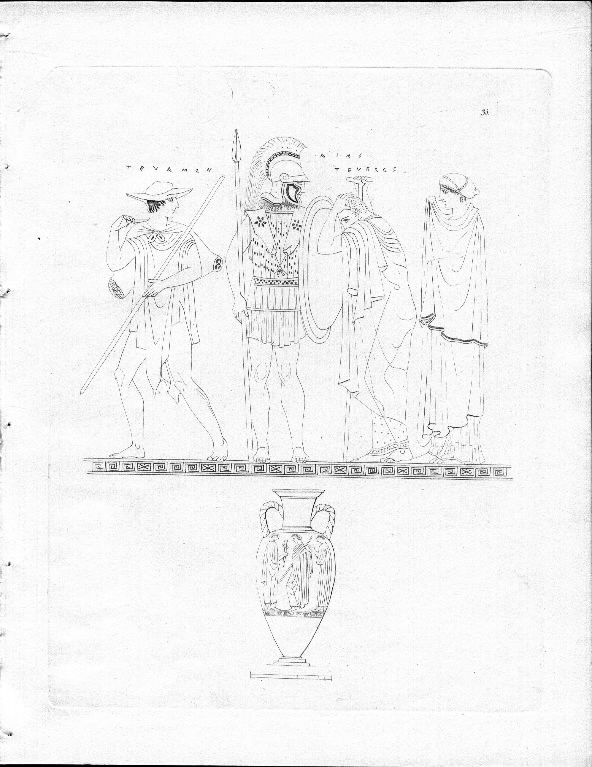 An Amphora from Nola showing the family of Ajax seeing him off to war