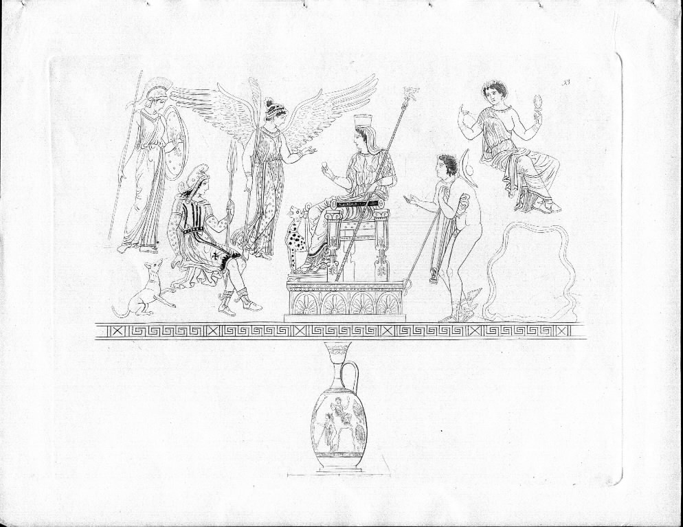 A Lekythos from Ruo showing a Cybele enthroned with her entourage